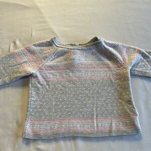 H&M - Gray and Pink Long sleeve Knit Pullover Sweater